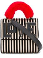 Les Petits Joueurs Striped Flap Tote Bag - Black
