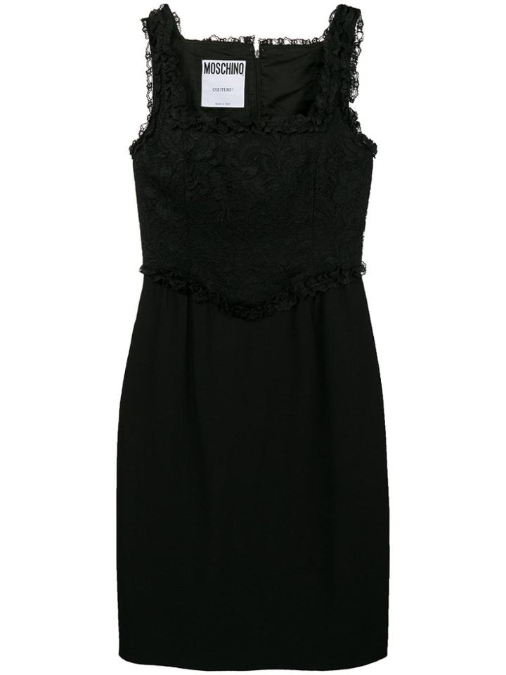 Moschino Vintage Lace Panel Short Dress - Black