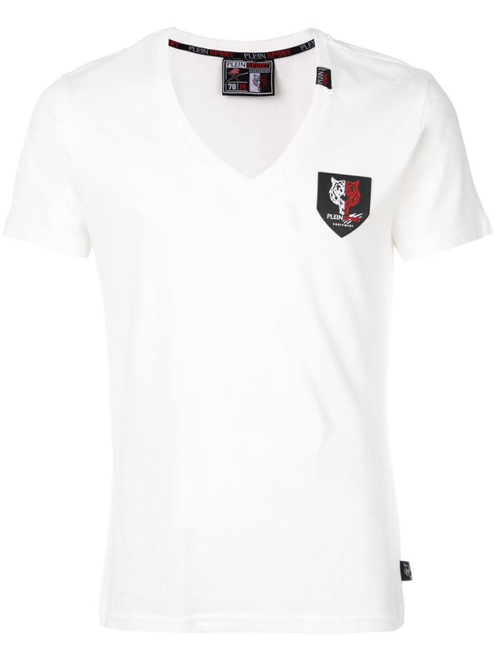 Plein Sport Tiger Patch T-shirt - White