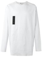 Y-3 Logo Panel Sweatshirt, Men's, Size: Medium, White, Cotton