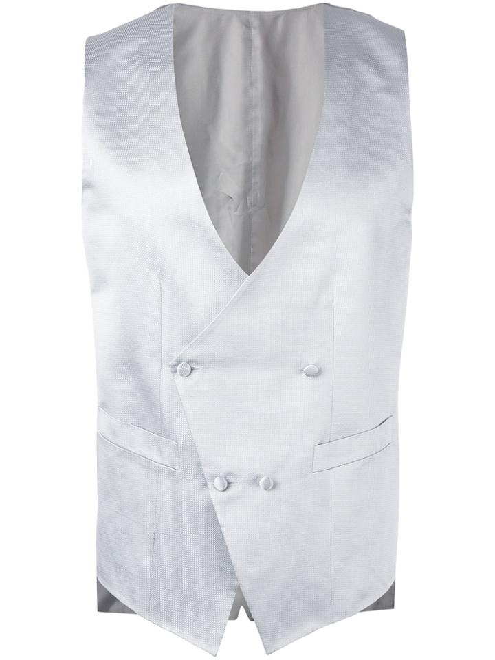 Canali Asymmetric Waistcoat - Grey