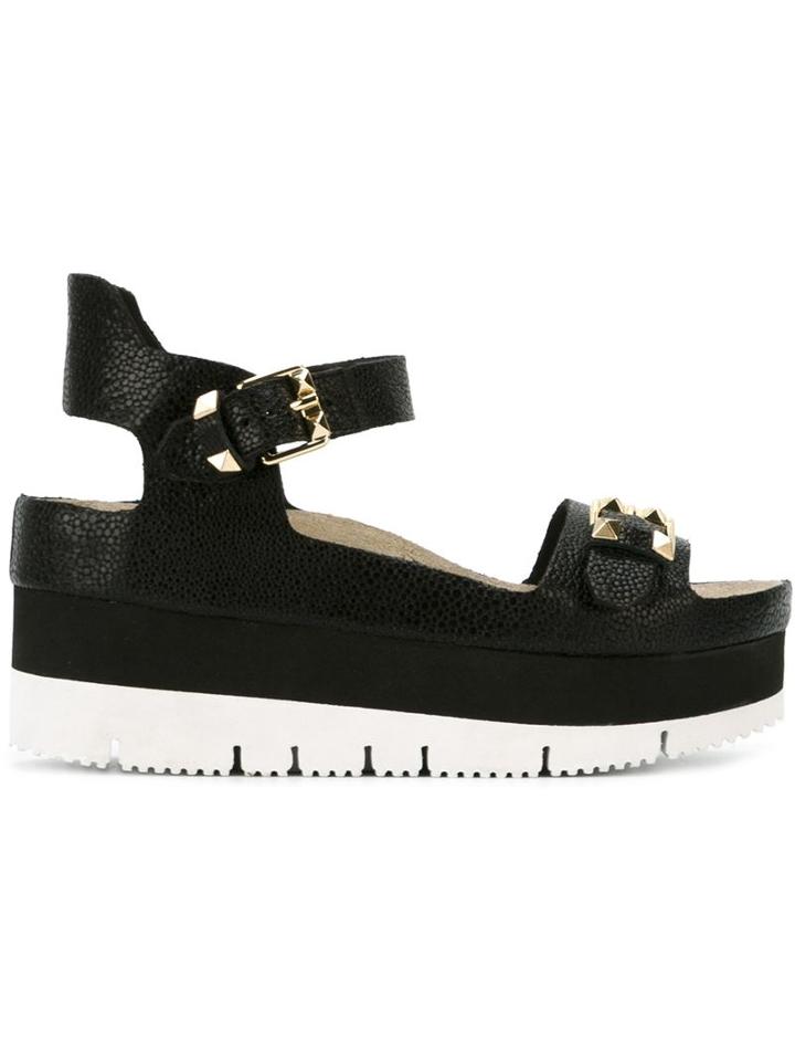 Ash Vera Platform Sandals, Women's, Size: 39, Black, Leather/rubber