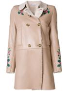 Red Valentino Rose Embroidered Coat - Pink & Purple