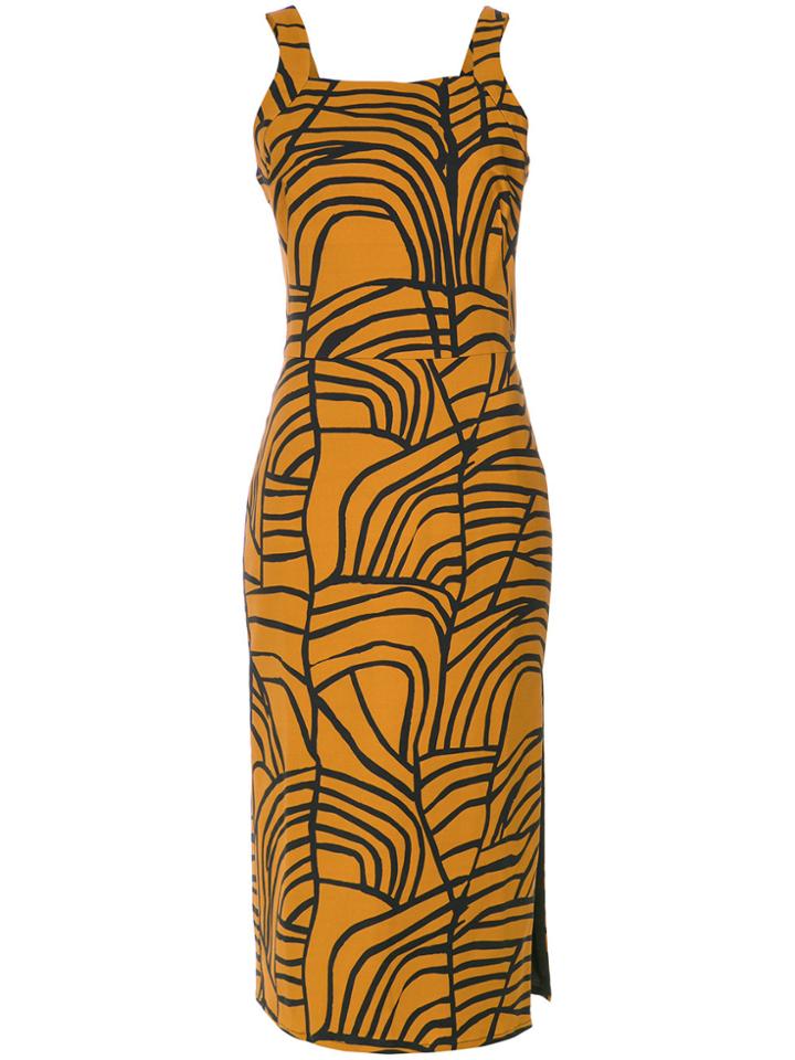 Andrea Marques Printed Straight Dress - Yellow & Orange