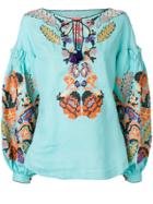 Yuliya Magdych Harvest Embroidered Top - Blue