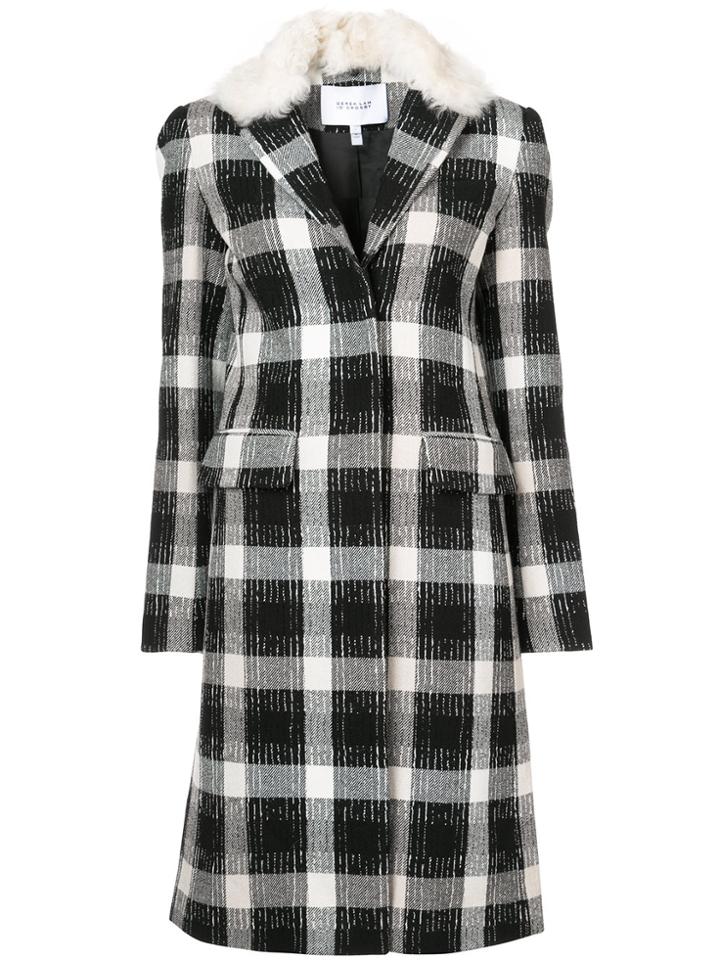 Derek Lam 10 Crosby Long Car Coat With Shearling Collar - Black