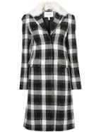 Derek Lam 10 Crosby Long Car Coat With Shearling Collar - Black