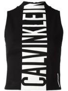 Calvin Klein Jeans Logo Print Tank Top, Women's, Size: Large, Black, Viscose/polyamide/spandex/elastane