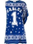 Gaelle Bonheur - Printed Asymmetric Mini Dress - Women - Polyester/lyocell - 42, Blue, Polyester/lyocell