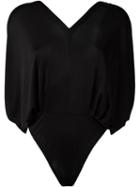 Issa Draped V-back Body, Women's, Size: 10, Black, Silk/rayon