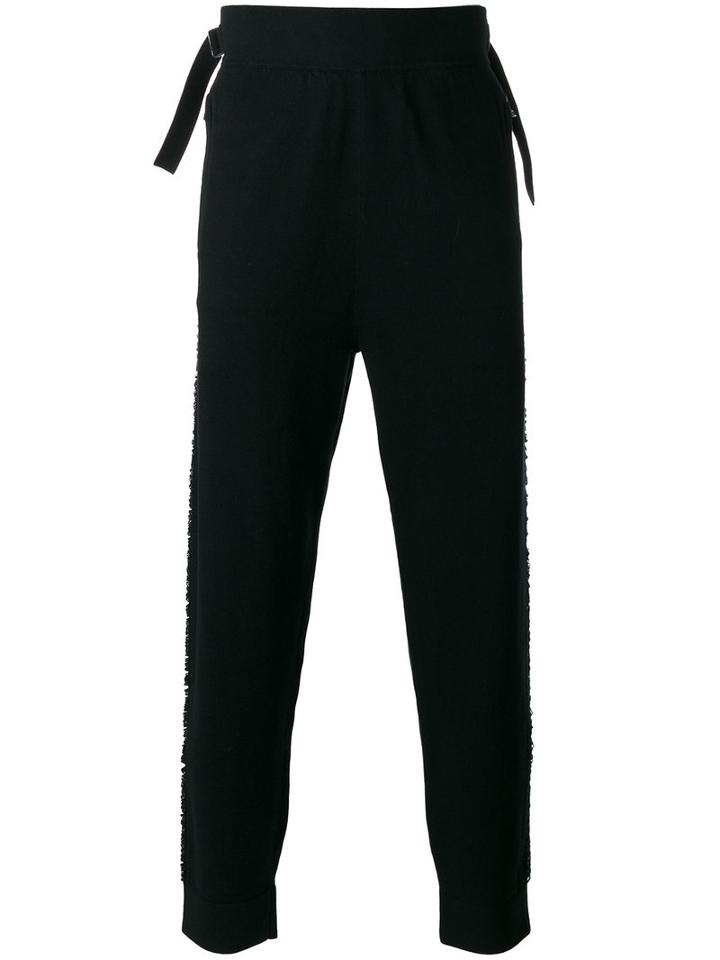 Helmut Lang - Drop-crotch Fringe Panel Trousers - Men - Cotton/polyester - S, Black, Cotton/polyester