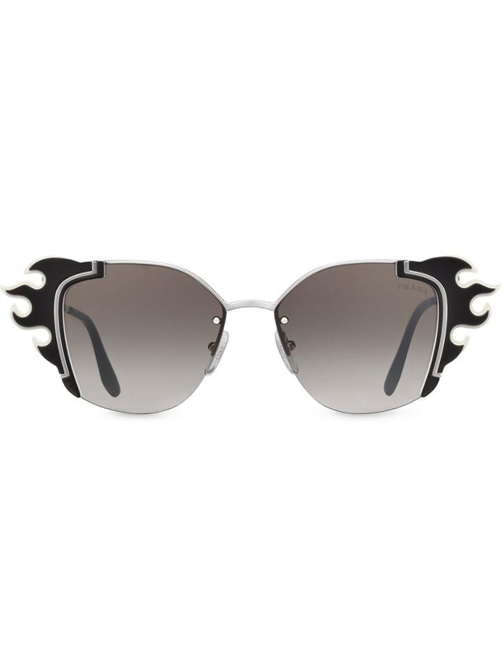 Prada Eyewear Ornate Sunglasses - Black
