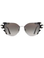 Prada Eyewear Ornate Sunglasses - Black