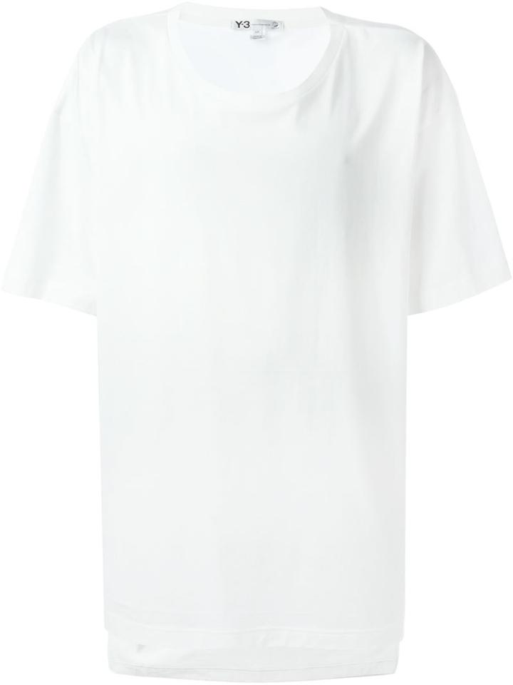 Y-3 Oversized Printed T-shirt, Men's, Size: Small, White, Cotton