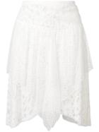 See By Chloé Asymmetric Lace Skirt - White