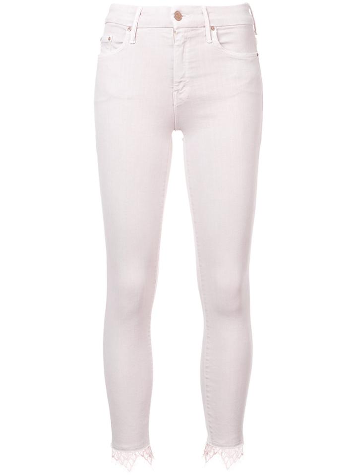Mother Slim Fit Jeans - Pink & Purple
