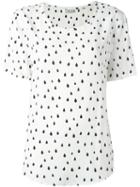 Equipment Drop Print T-shirt, Women's, Size: Small, White, Silk