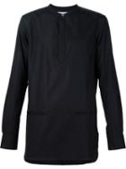 Public School Half Button Shirt, Men's, Size: M, Black, Cotton
