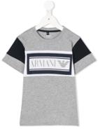 Armani Junior - Colour Block T-shirt - Kids - Cotton - 7 Yrs, Grey