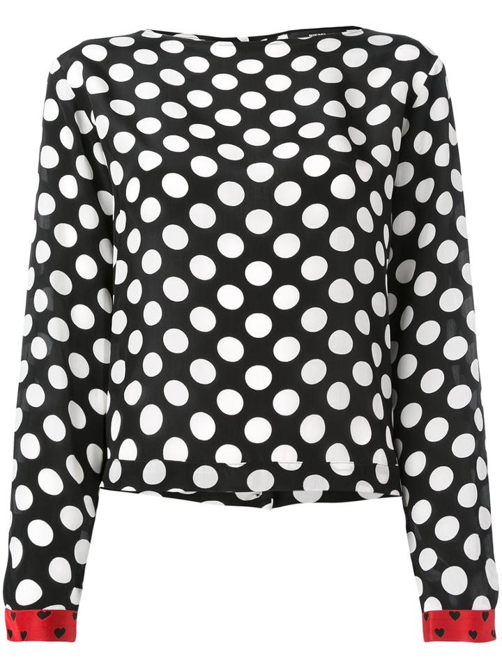Diesel Polka Dot Blouse, Women's, Size: Large, Black, Viscose