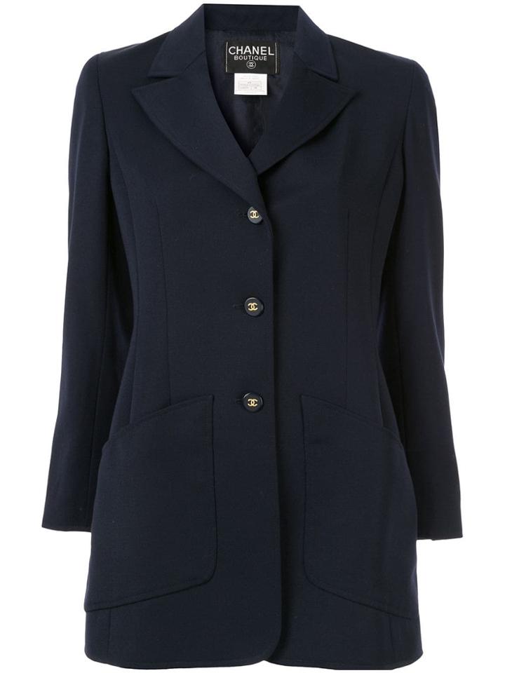 Chanel Pre-owned Tailored Long Sleeve Jacket - Blue