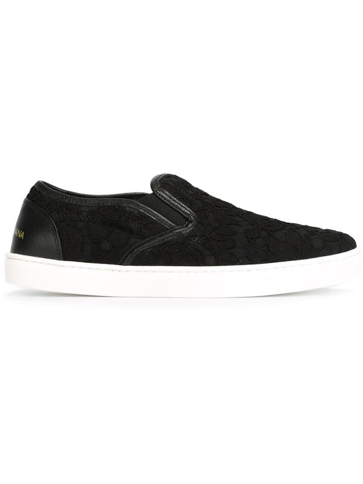 Dolce & Gabbana Embroidered Floral Lace Sneakers