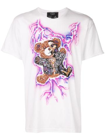Dom Rebel 'zapped' Print T-shirt - White