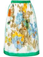 Junya Watanabe Floral Print Midi Skirt - White