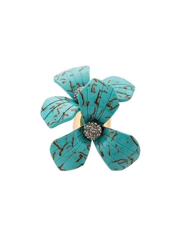 Lele Sadoughi Oversized Floral Ring - Blue