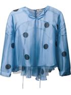 Natasha Zinko Sheer Polka Dot Blouse, Women's, Size: 34, Blue, Polyamide/silk