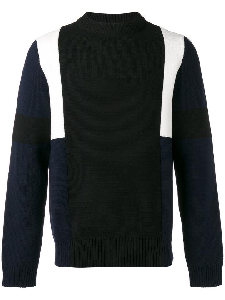 Marni Colour Block Knitted Jumper, Men's, Size: 48, Black, Cotton