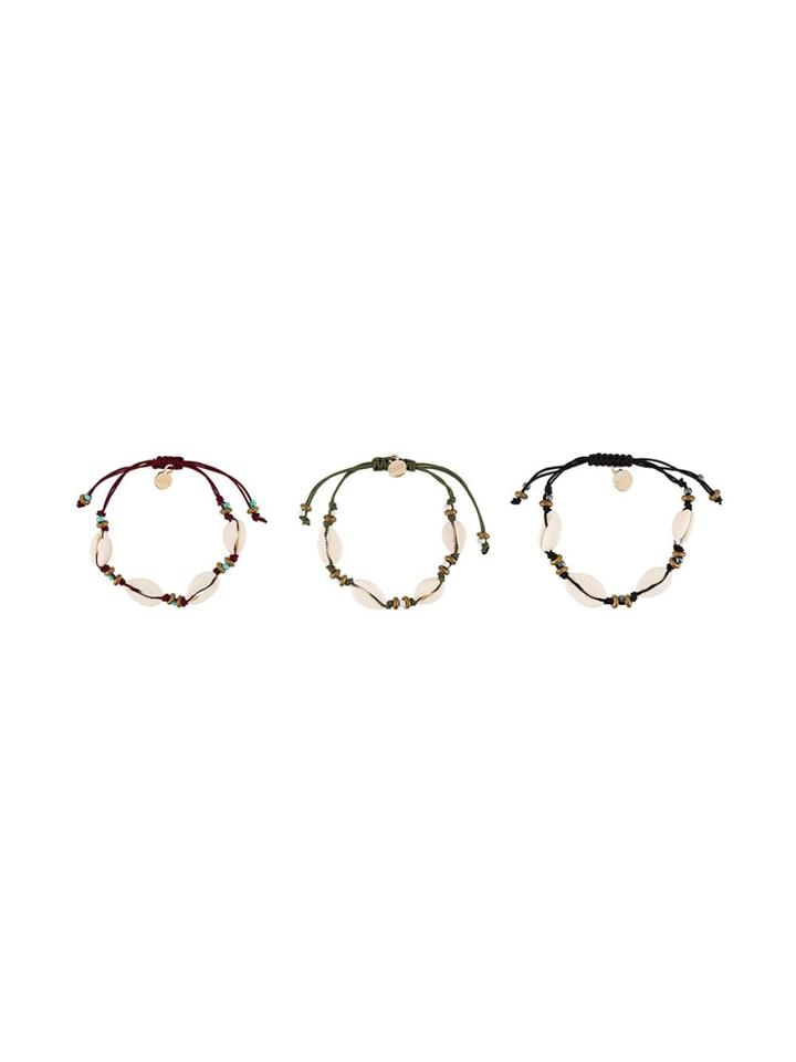 Fefè Pack Of Three Shell Bracelets - White