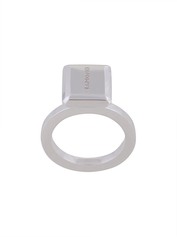 Mehem Rectangular Ring - Metallic