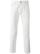 Roberto Cavalli Tiki Tiger Embroidered Chino Fit Jeans, Men's, Size: 36, White, Cotton/spandex/elastane/polyester