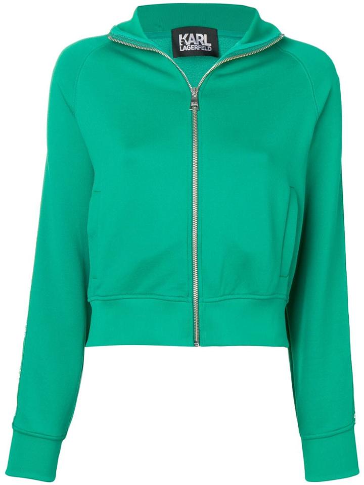 Karl Lagerfeld Zip-up Logo Jacket - Green