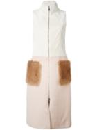 Drome Sleeveless Coat, Women's, Size: Small, Nude/neutrals, Lamb Skin/polyamide/acetate/virgin Wool