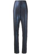 Palomo Spain Sequin Embellished Straight-leg Trousers - Blue