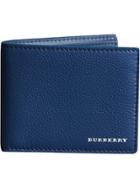Burberry Grainy Leather Bifold Wallet - Blue