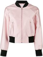 Red Valentino - Classic Bomber Jacket - Women - Silk/polyamide/polyester/viscose - 44, Women's, Pink/purple, Silk/polyamide/polyester/viscose