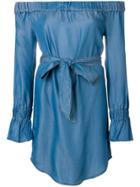 Michael Kors Collection Chambray Off The Shoulder Dress - Blue