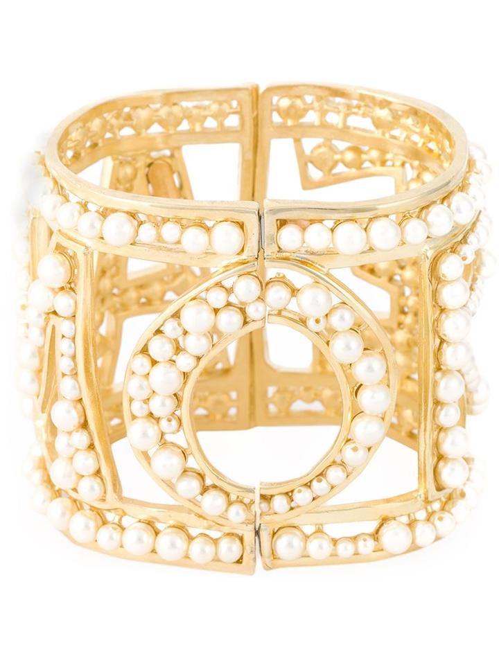 Dolce & Gabbana Amore Pearl Cuff, Women's, Metallic