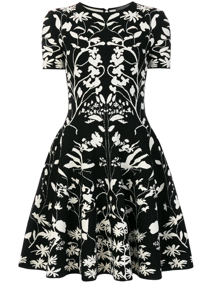 Alexander Mcqueen Two-tone Tulip Dress - Black