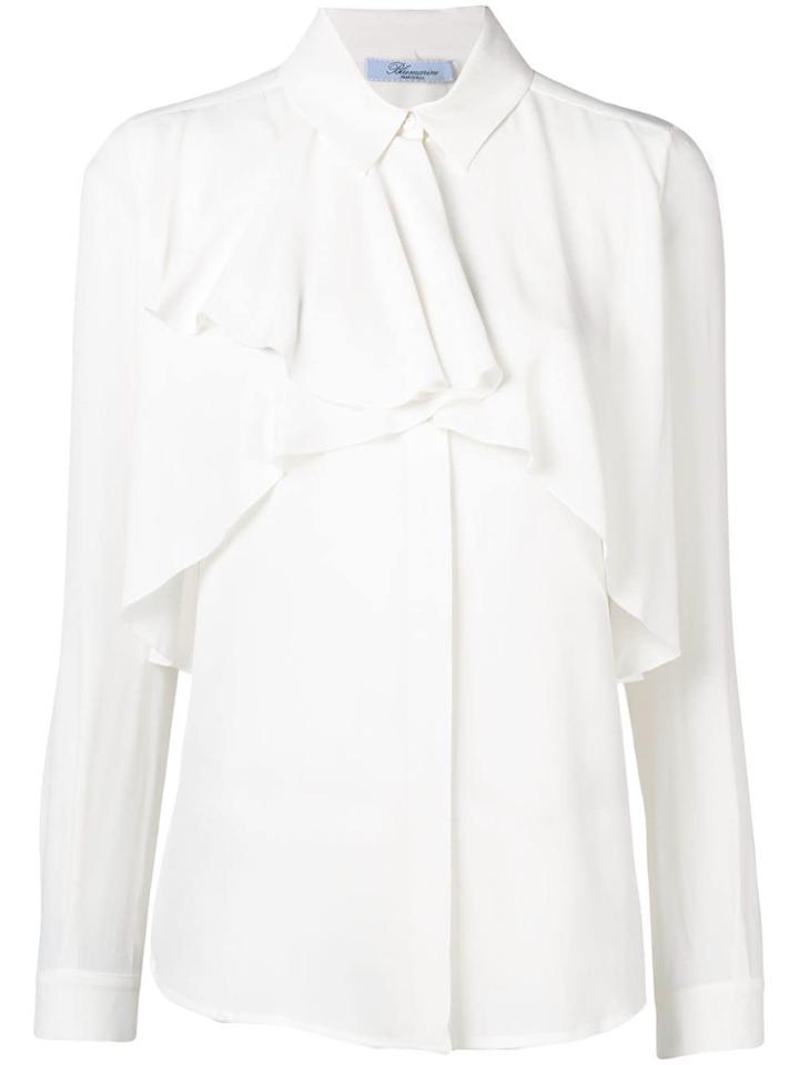 Blumarine Ruffle Long-sleeve Blouse - White