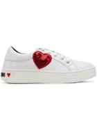 Love Moschino Sequinned Heart Patch Sneakers - White