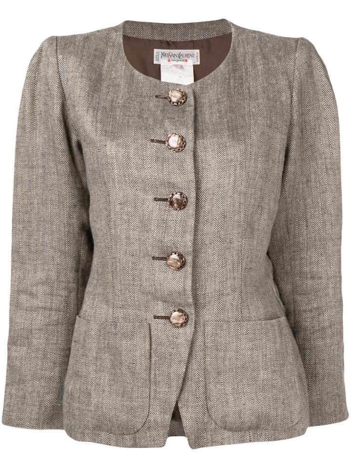 Yves Saint Laurent Pre-owned 1980's Single-breasted Blazer - Brown