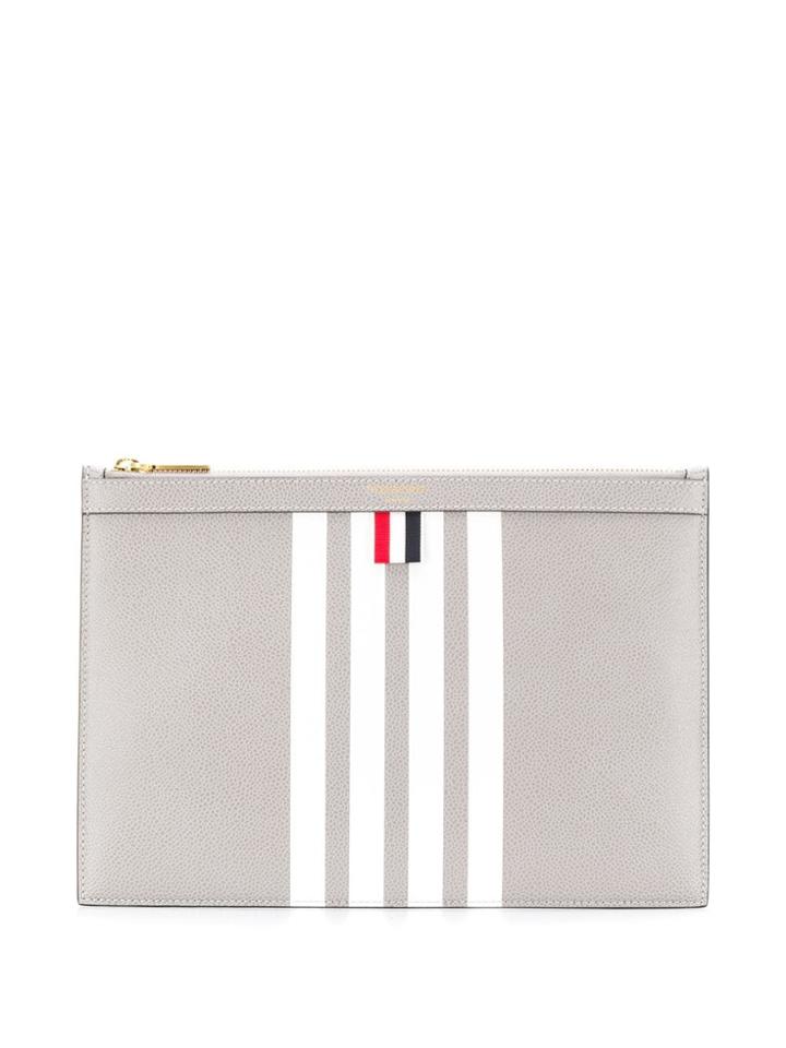 Thom Browne Striped Clutch Bag - Grey