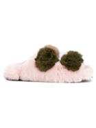 Suecomma Bonnie Strappy Faux Fur Sandals - Pink & Purple
