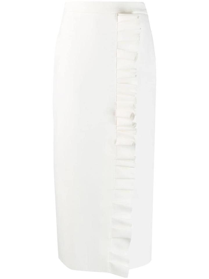 Msgm Ruched Midi Skirt - White