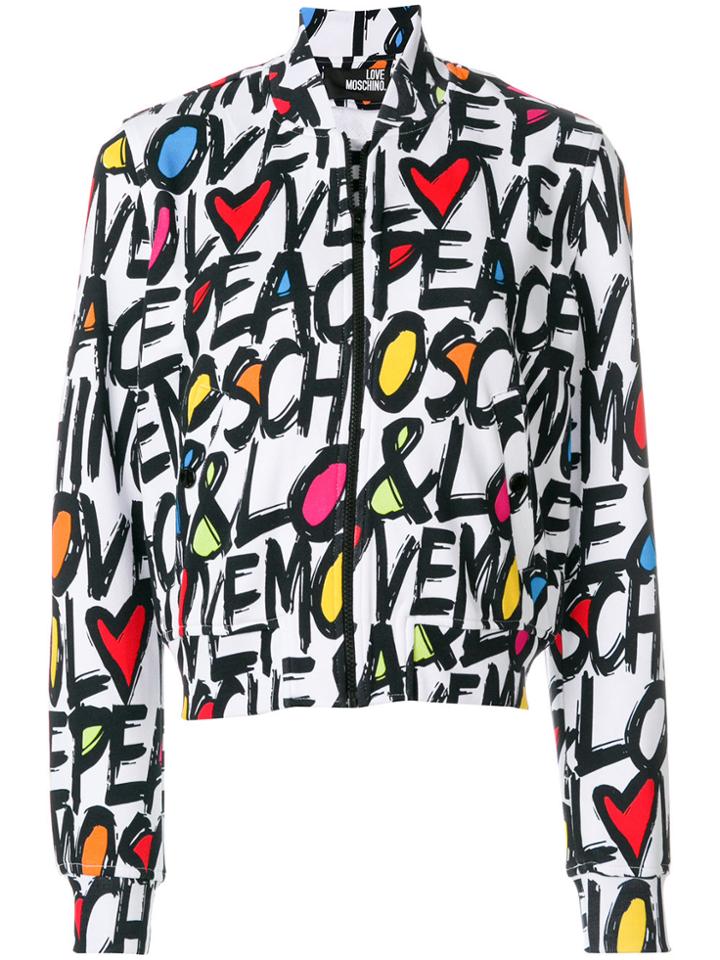Love Moschino Zipped Sweatshirt - White