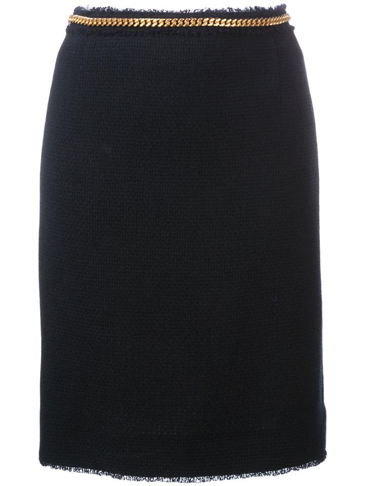 Thom Browne - Chain Belt Skirt - Women - Silk/cotton - 38, Blue, Silk/cotton